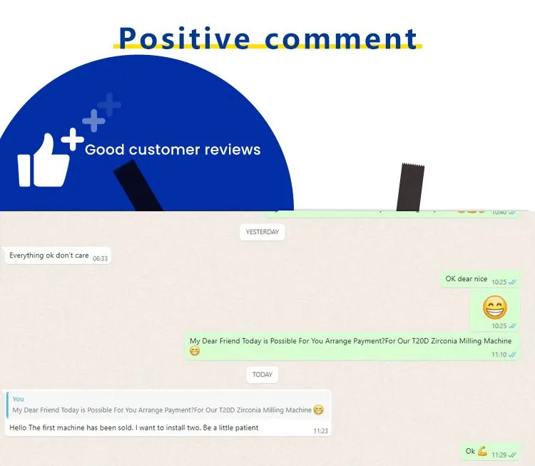 Cad cam 5 Axis Dental Milling Machine customer feedback Cad cam 5 Axis Dental Milling Machine customer feedback